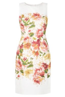 Hobbs Fiona Print Shift Dress Ivory Multi