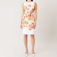 Hobbs Fiona Print Shift Dress Ivory Multi