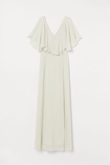 H&M Long chiffon maxi dress Light Green