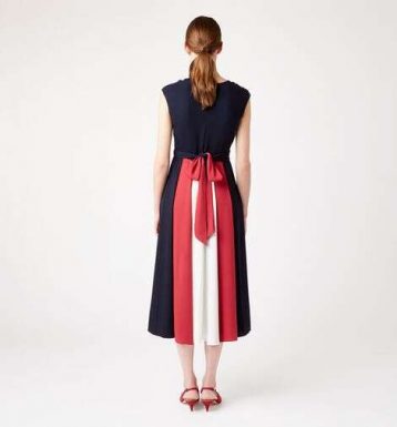 Hobbs Bailly Colour Block Midi Dress Red White Black