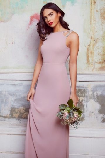 TFNC Riva Pale Mauve Maxi Embellished Bridesmaid Dress Pink