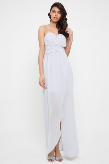 TFNC Vita Ice Maxi Bridesmaid Dress Light Grey