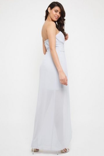 TFNC Vita Ice Maxi Bridesmaid Dress, Light Grey - Image 2