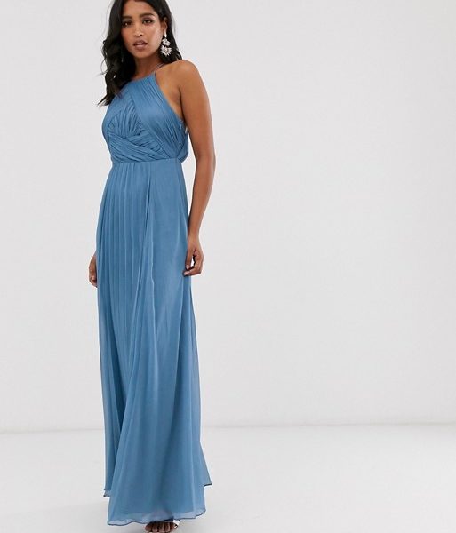 asos blue bridesmaid dress