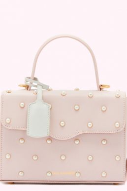 Lulu Guinness Blush Pearl Leather Queenie Handbag Pink