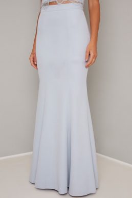 Chi Chi Michaela Mermaid Maxi Skirt Pale Blue