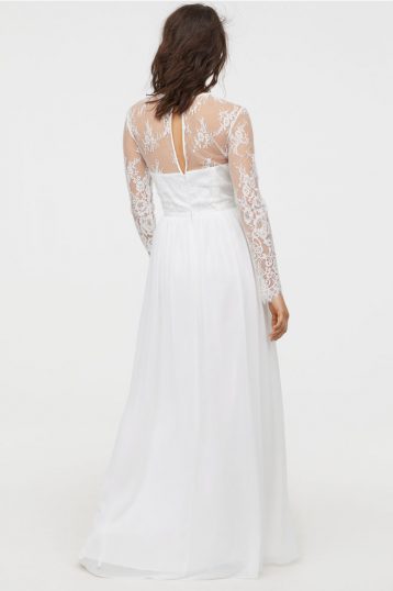 H&M CONSCIOUS Lace bridal sleeve wedding dress Ivory