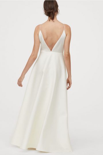 H&M CONSCIOUS Wedding Maxi Dress V Back Ivory