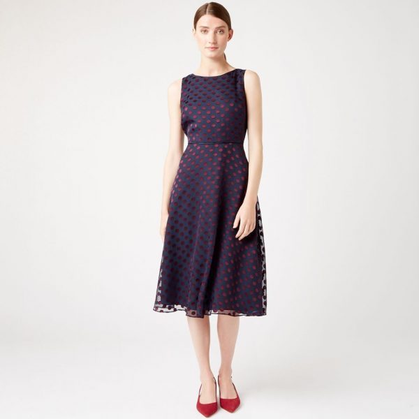 hobbs red spot dress