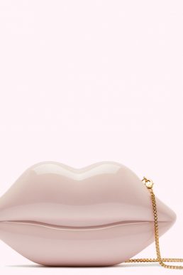 Lulu Guinness Nude Medium Lips Clutch Blush Pink