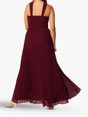 Oasis Twist Slinky Maxi Bridesmaid Dress Burgundy Red