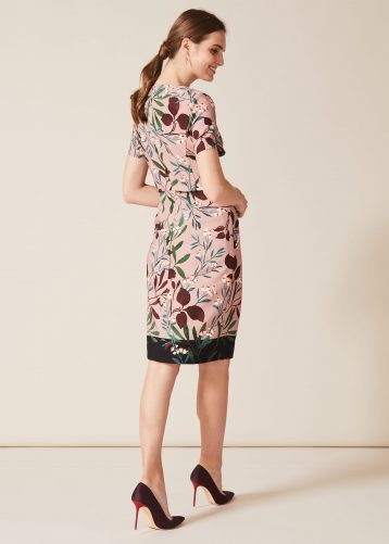 Phase Eight Joan Double Layer Floral Printed Dress Pink Multi