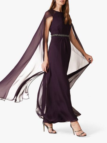 Phase Eight Samira Cape Dress Amethyst Purple