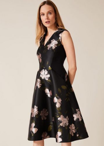 Phase Eight Sandy Floral Jacquard Dress Black Multi