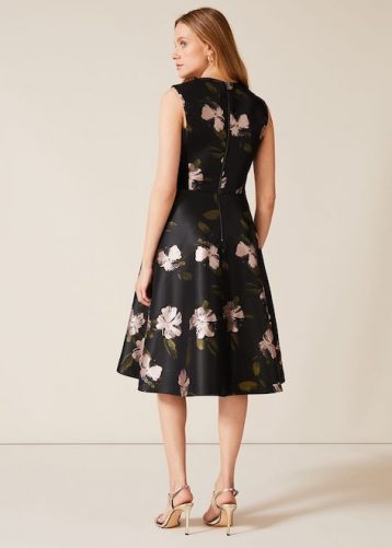 Phase Eight Sandy Floral Jacquard Dress Black Multi