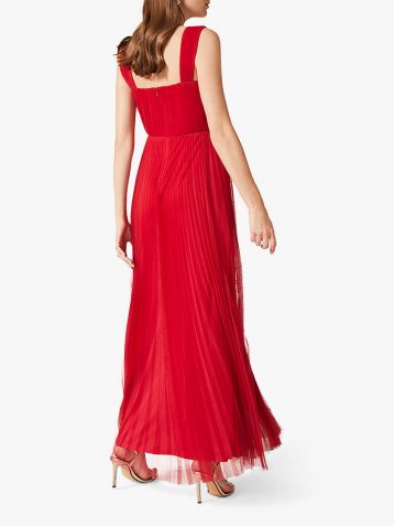 Phase Eight Tori Pleated Dress, Lipstick Red - Image 2