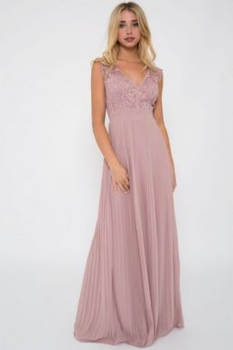 TFNC Shannon Grape Lace Maxi Bridesmaid Dress Mauve Pink