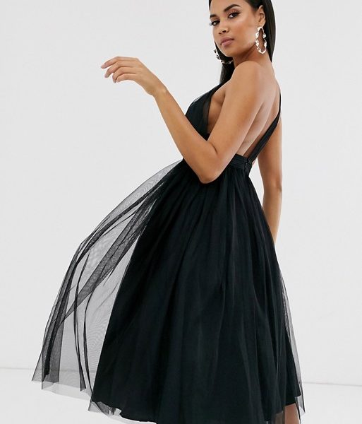 asos one shoulder black dress