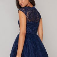 Chi Chi April Lace A line Dress Navy Blue myonewedding