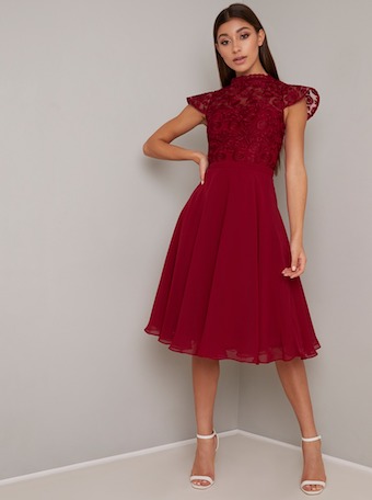 burgundy lace dress uk