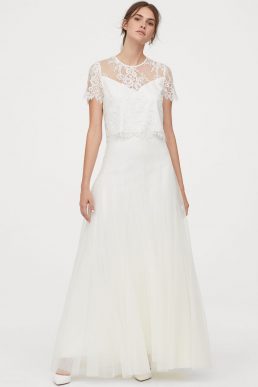 Lipsy lace with embellished maxi bridal dress, Ivory