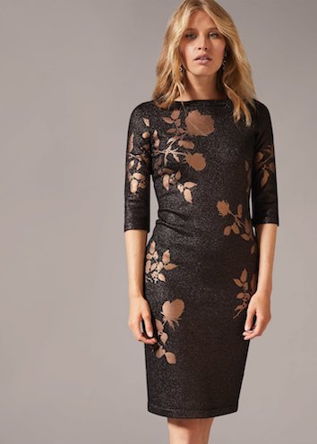 black and gold foil dress