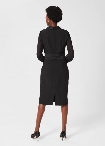 Hobbs Fridah Tux Shift Sleeve Dress black