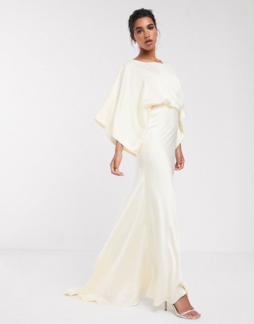 ASOS EDITION kimono plunge back maxi wedding dress, Ivory ...