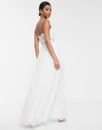 asos edition lace cami wedding dress with full skirt