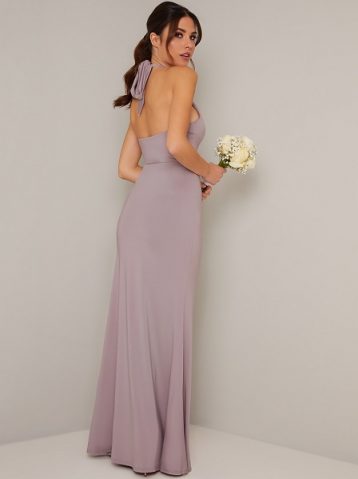 Chi Chi Keely Halter Bridesmaid Maxi Dress Lilac Light Purple