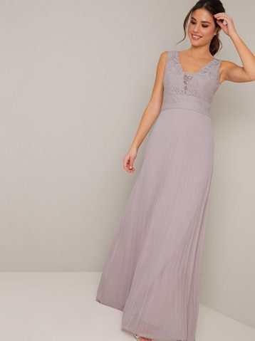 Chi Chi Suvi Lace Maxi Bridesmaid Dress Lilac Light Purple