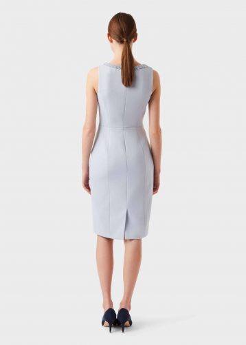 Hobbs Gill Shift Embellished Dress Pale Blue