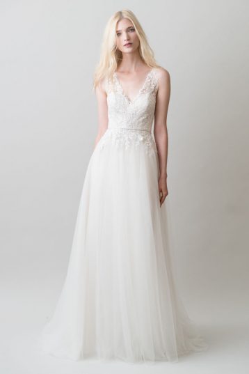 Jenny Yoo Savannah Lace Bridal Gown Wedding Dress Ivory