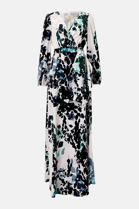 Animal Print Wrap Maxi Dress