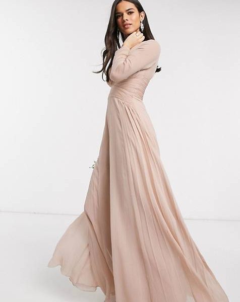 blush maxi gown