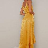 Chi Chi Marcia Satin Ruffle Maxi Dress, Yellow/Mustard - SALE Bridesmaid