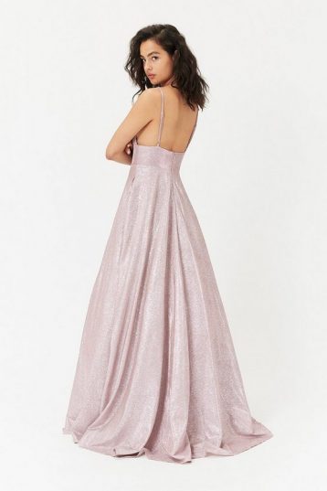 Coast Metallic Strappy Maxi Dress, Pale Pink/Blush - Image 2