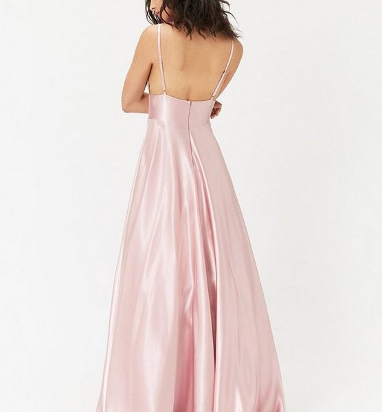 light pink satin dress