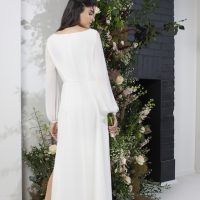 French Connection Aadina Crepe Column Wedding Dress Summer White