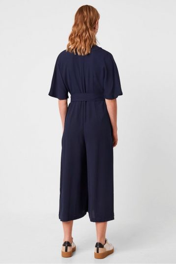 French Connection Anzana Crepe Belted Playsuit Navy Blue