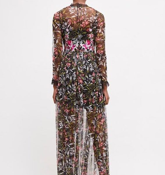 flori embroidered floral maxi dress