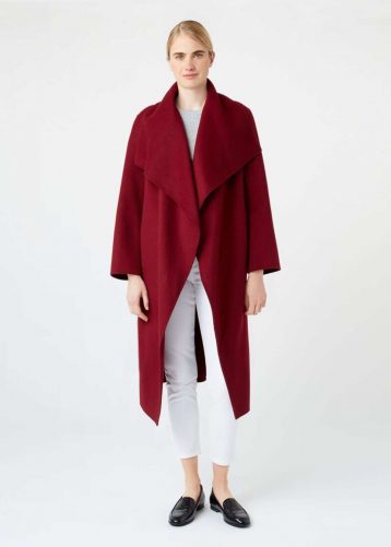 Hobbs Odelia double Face Wool Blend Coat Berry Red