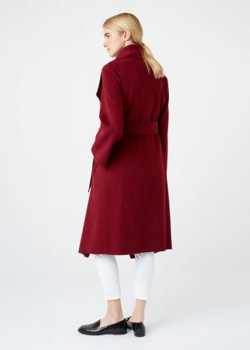 Hobbs Odelia double Face Wool Blend Coat Berry Red