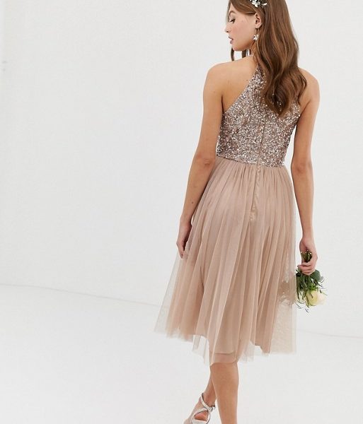 maya bridesmaid halter neck