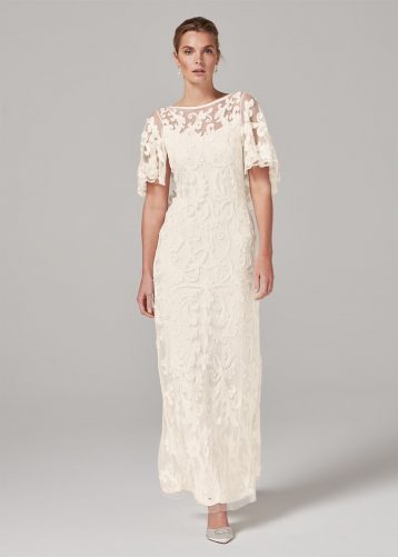 Phase Eight Avianna Tapework Wedding Dress Cream Ivory