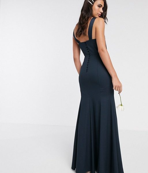 button back maxi dress