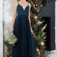 French Connection Farva Lace Mix Maxi Bridesmaid Dress Blue myonewedding