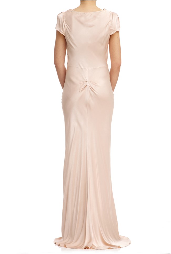 Ghost Sylvia Satin Cowl Bridesmaid Dress, Oyster - myonewedding.co.uk