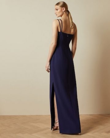 Ted Baker SANNSA Asymmetric strap maxi dress Navy Blue