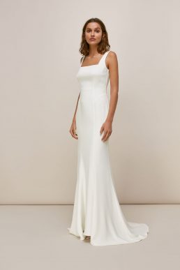 Whistles Mia Square Neck Wedding Dress Ivory